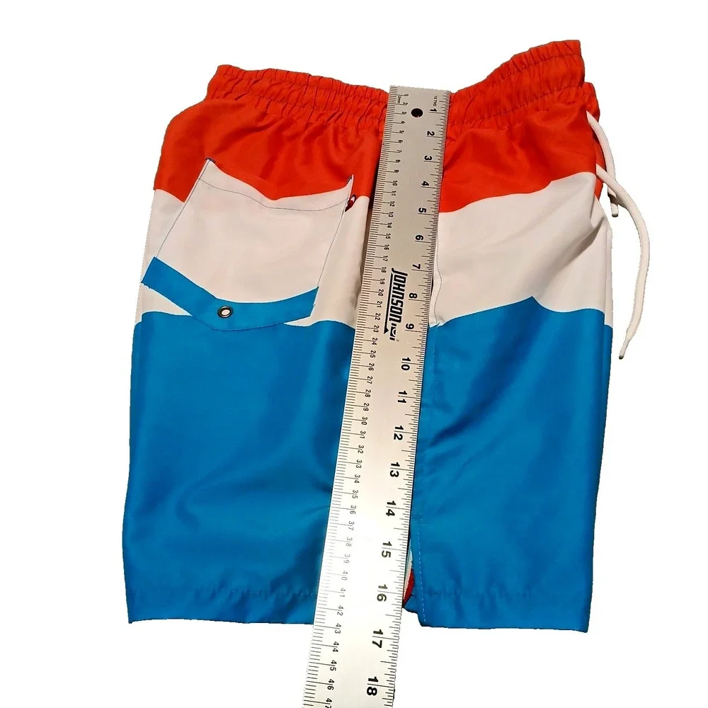 Sol Angeles Men's Popsicle Color Block Drawstring Swim‎ Shorts Size M